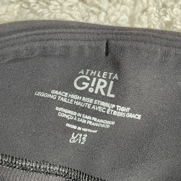 ATHLETA GIRL‎ Grace High Rise Black Large Stir-Up Tight Leggings Ribbed - Picture 5 of 5